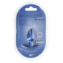 Plug anal en silicone lisse - Petit - 2,6 / 6,5 cm - Bleu métallisé