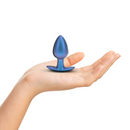 Plug anal en silicone lisse - Moyen - 3,1 / 7,9 cm - Bleu métallisé