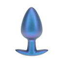 Plug anal en silicone lisse - Grand - 3,5 / 8,9 cm - Bleu métallisé