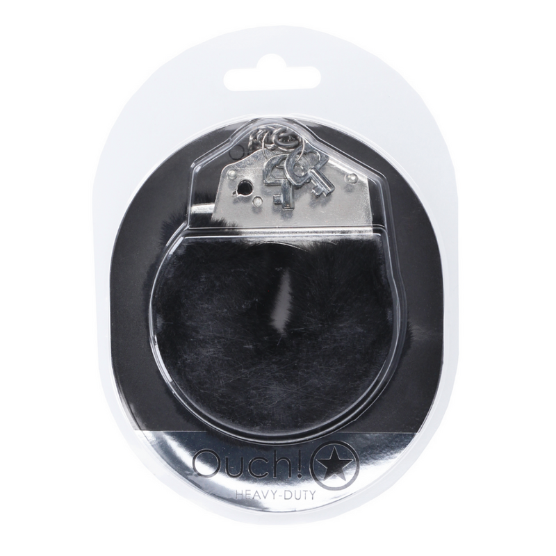 Menottes dures en peluche - Noires