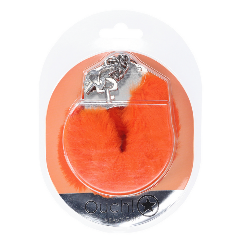 Menottes dures en fourrure - Orange