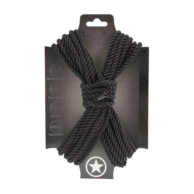Corde de bondage en polyester - 10 m - Noir