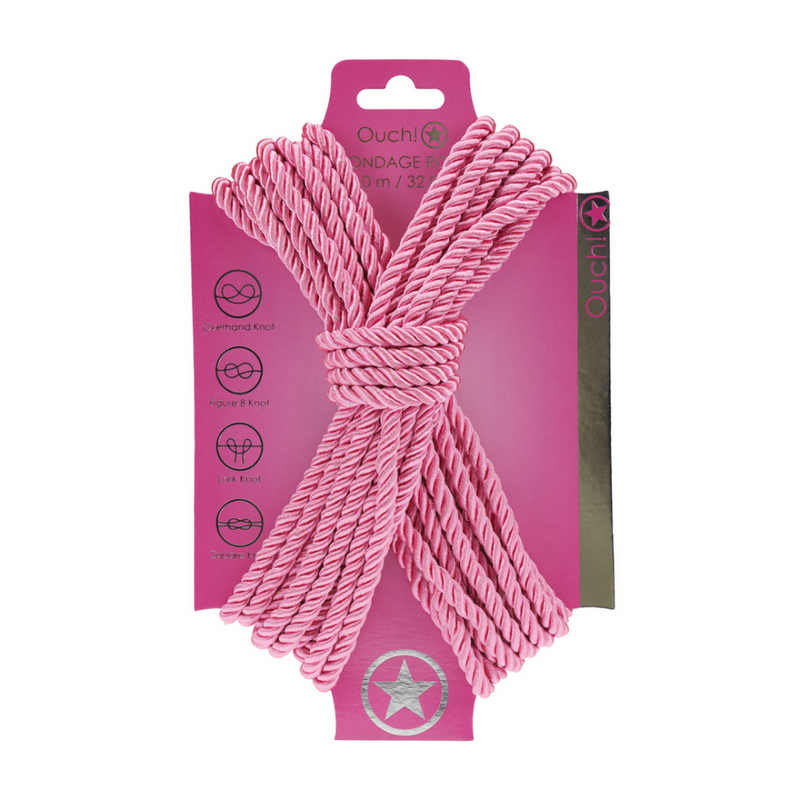 Corde de bondage en polyester - 10 m - Rose