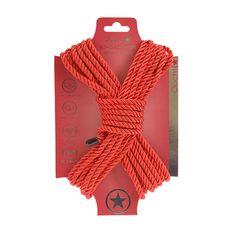 Corde de bondage en polyester - 10 m / 32,8 ft - Rouge