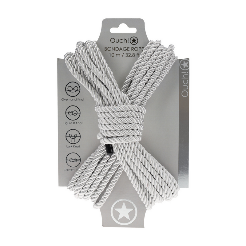 Corde de bondage en polyester - 10 m - Argent