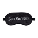 Suck Don't Bite - Masque en satin imprimé - Noir