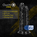 Double Titan - Realistic Double Dildo - 824 gr / 24,5 cm - Black