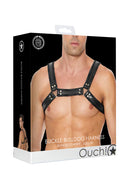Harnais Bulldog en cuir avec boucles - L/XL