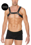 Harnais en cuir pour bulldog avec boucles - S/M