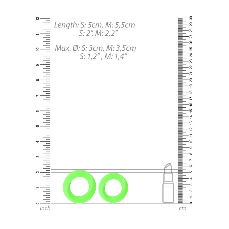 Cockring Set - Glow in the Dark - 2 Pieces