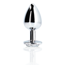 Plug anal en forme de gemme - Grand - Argent/Diamant