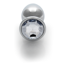 Plug anal en forme de gemme - Grand - Argent/Diamant
