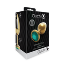 Plug Anal Gemme Ronde - Grand - Or/Vert Émeraude