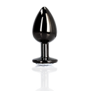 Plug anal en gemme ronde - Petit - Gunmetal/Diamant