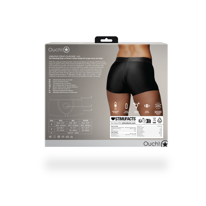 Boxer Vibrant Strap-on - M/L - Noir