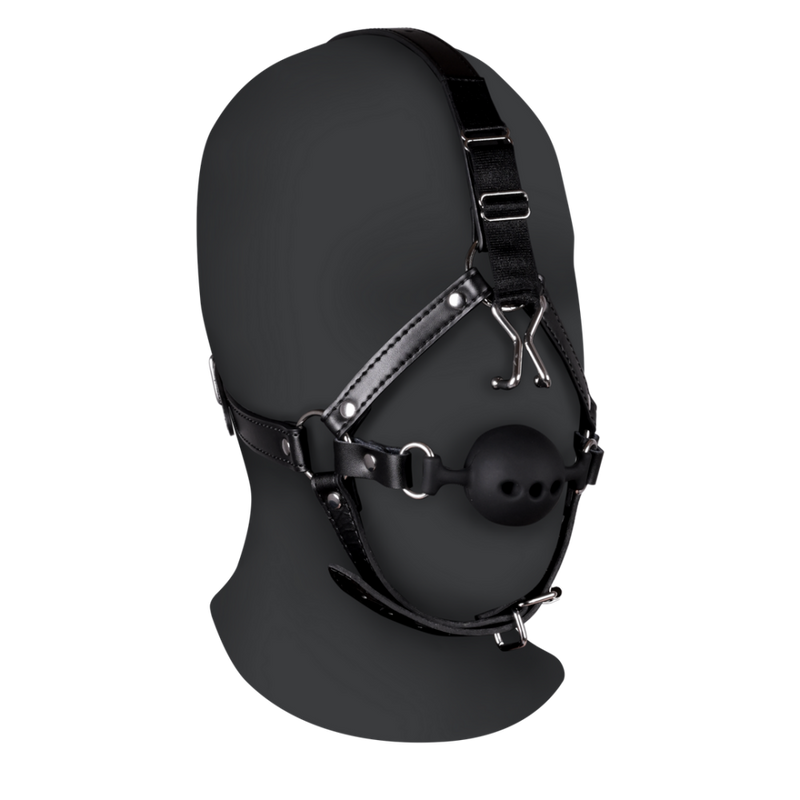 Harnais de tête avec balle respirante et crochets de nez - Noir