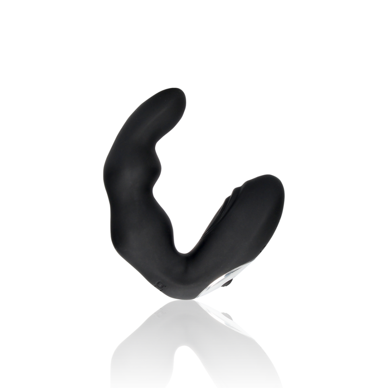 Bent Vibrating Prostate Massager with Remote Control - Black