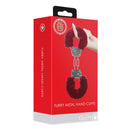 Menottes en métal pelucheux - Rouge