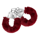 Menottes en métal pelucheux - Rouge