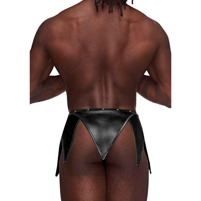 Eros - Gladiator Kilt Design with an Attached Thong - S/M - Black