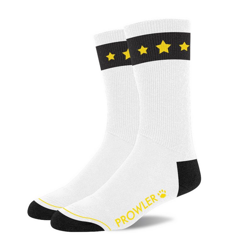 Gold Star Socks - White/Black/Gold