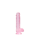 Dildo réaliste avec boules - 15 cm