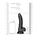 Dildo réaliste courbé avec boules et ventouse - 7 / 18 cm