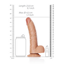 Dildo courbé réaliste avec boules et ventouse - 8 / 20,5 cm