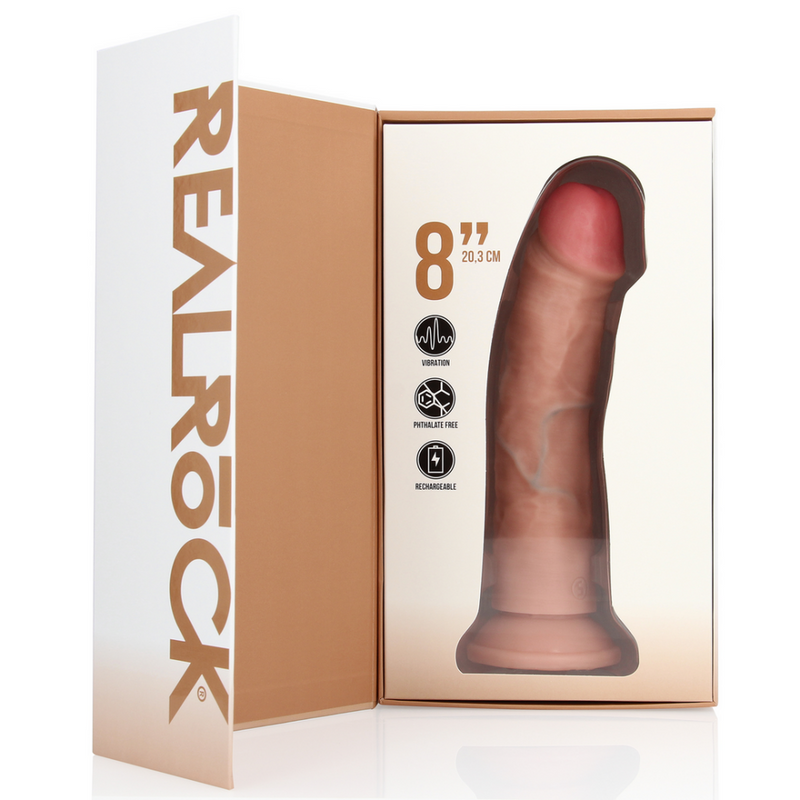 Vibrant Regular Curved Cock - 8 / 20,5 cm - Flesh