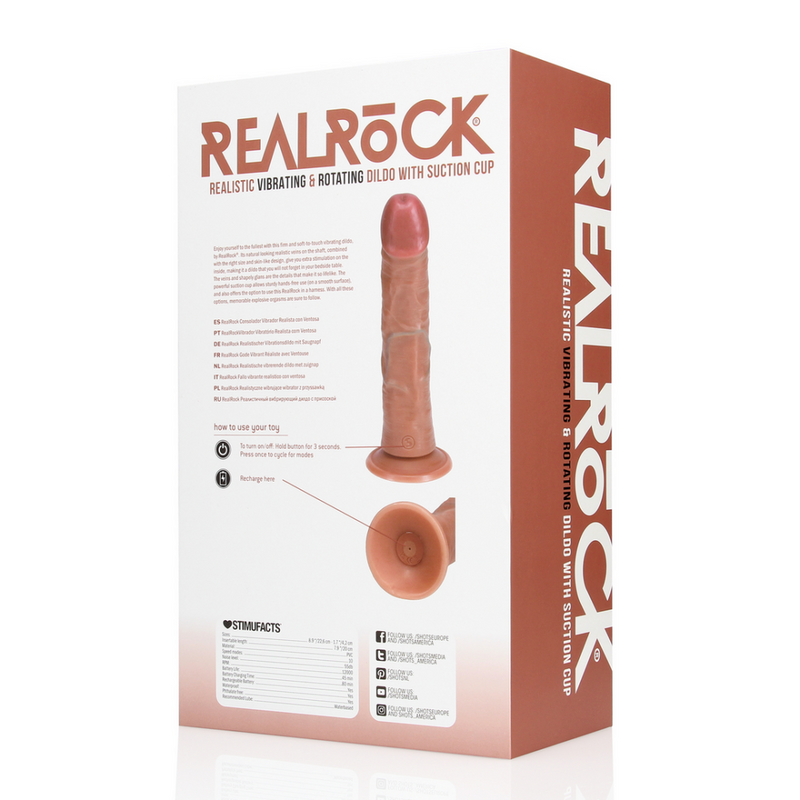 Vibromasseur et Cock Courbé Régulier - 8 / 20,5 cm - Beige