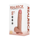 Vibromasseur et Cock Rotatif Droit avec Boules - 8 / 20,5 cm - Tan