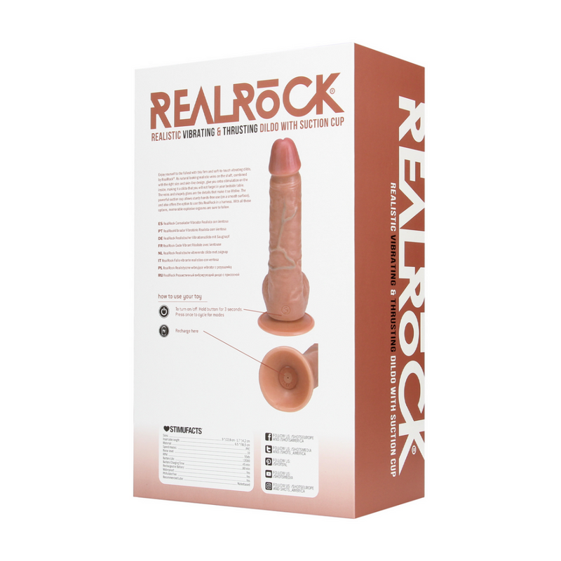 Vibromasseur et Pénis Droit avec Boules - 8 / 20,5 cm - Tan