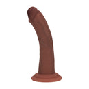 Dildo réaliste courbé en silicone à double densité avec ventouse - 6 / 15,5 cm - Marron