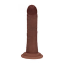 Dildo réaliste courbé en silicone à double densité avec ventouse - 6 / 15,5 cm - Marron