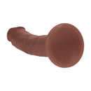 Dildo réaliste courbé en silicone à double densité avec ventouse - 6 / 15,5 cm - Marron