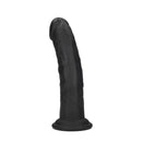 Dildo réaliste courbé en silicone à double densité avec ventouse - 7 / 18,5 cm - Noir