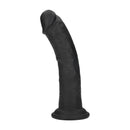 Dildo réaliste courbé en silicone à double densité avec ventouse - 7 / 18,5 cm - Noir