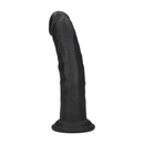 Dildo réaliste courbé en silicone à double densité avec ventouse - 8 / 20,5 cm - Noir