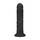 Dildo réaliste courbé en silicone à double densité avec ventouse - 8 / 20,5 cm - Noir