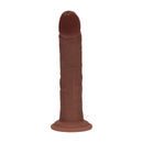 Dildo réaliste courbé en silicone à double densité avec ventouse - 8 / 20,5 cm - Marron