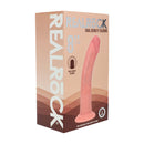 Dildo réaliste courbé en silicone à double densité avec ventouse - 8 / 20,5 cm - Chair