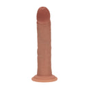 Dildo réaliste courbé en silicone à double densité avec ventouse - 8 / 20,5 cm - Tan