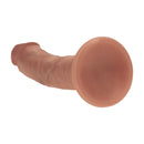 Dildo réaliste courbé en silicone à double densité avec ventouse - 8 / 20,5 cm - Tan