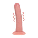 Dildo vibrant réaliste courbé en silicone à double densité avec ventouse - 6 / 15,5 cm - Chair