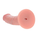 Dildo vibrant réaliste courbé en silicone à double densité avec ventouse - 6 / 15,5 cm - Chair