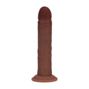 Dildo vibrant réaliste courbé en silicone à double densité avec ventouse - 8 / 20,3 cm - Marron