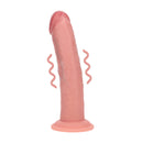 Dildo vibrant réaliste courbé en silicone à double densité avec ventouse - 8 / 20,3 cm - Chair