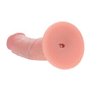 Dildo vibrant réaliste courbé en silicone à double densité avec ventouse - 8 / 20,3 cm - Chair