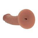 Dildo vibrant réaliste courbé en silicone à double densité avec ventouse - 8 / 20,3 cm - Beige