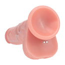 Dildo vibrant réaliste à thrusting en silicone à double densité avec boules - 7 / 17,8 cm - Chair